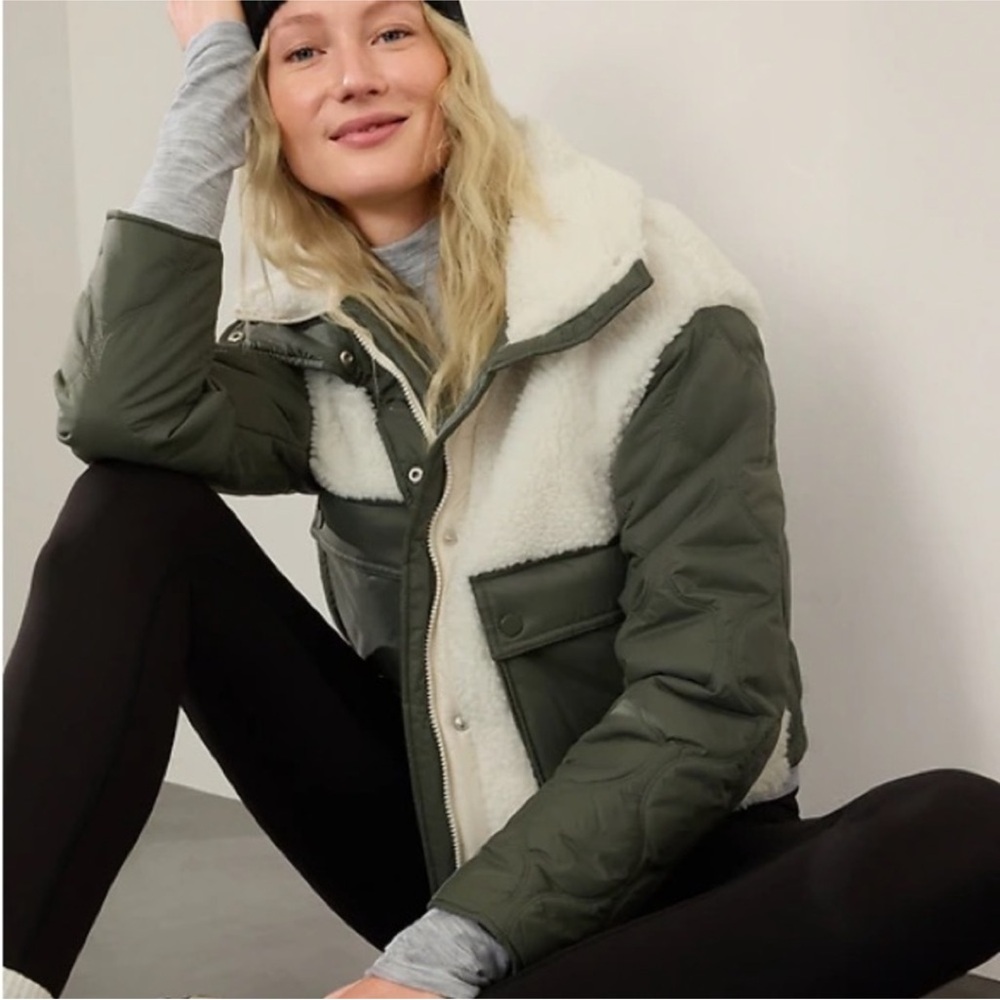 ATHLETA Fleece Hybrid Jacket; Small; NWT
